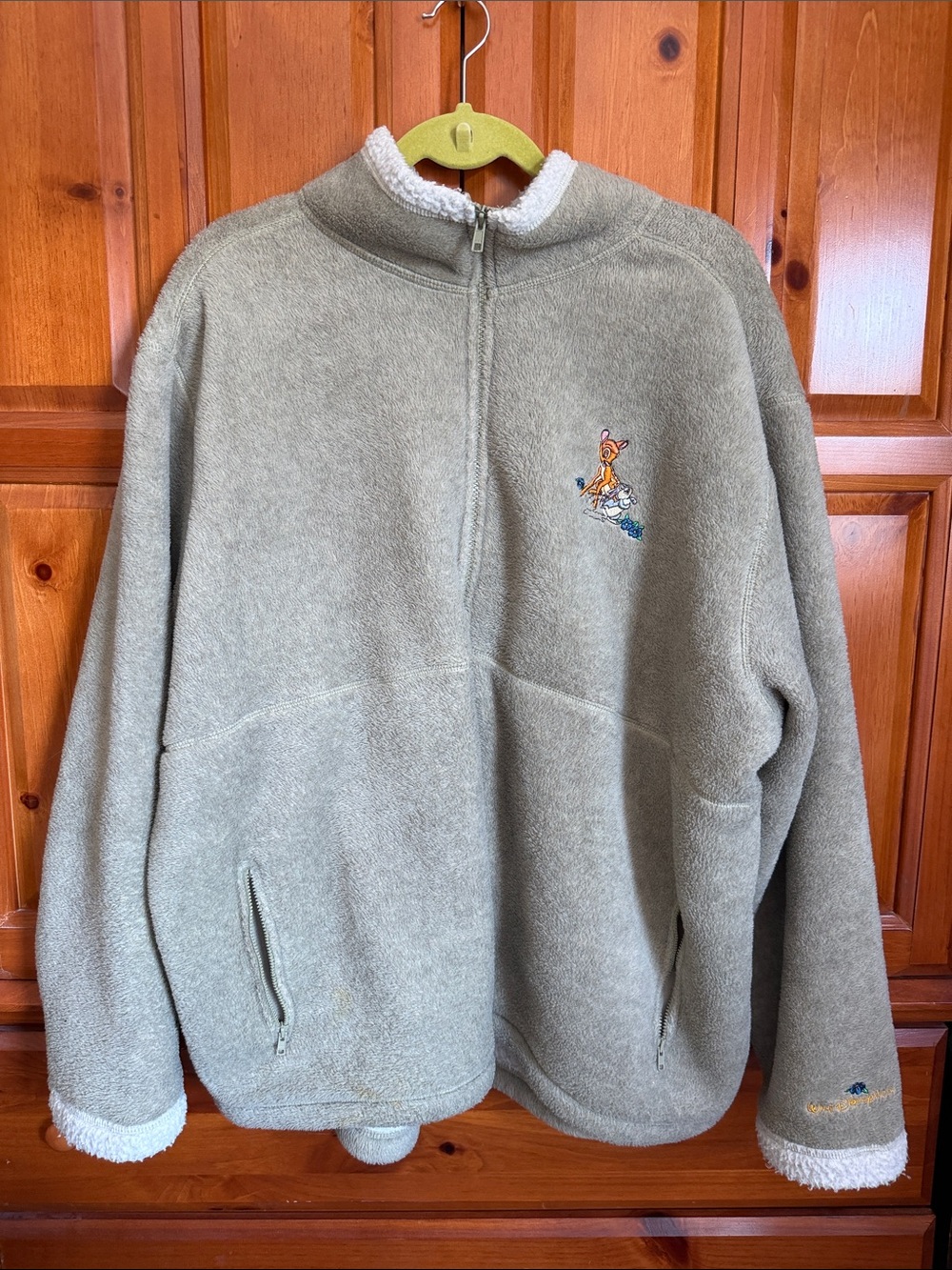 Disney vintage light  green fleece jacket with Bambi and Thumper